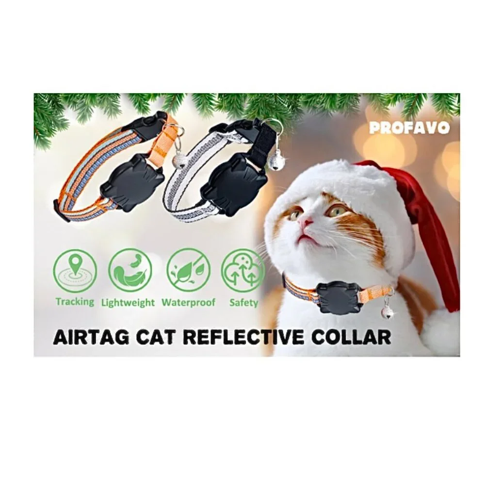 Waterproof Air Tag Cat Collar with BELLS * NWT